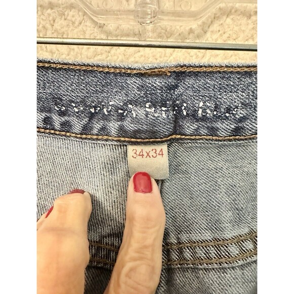 VTG Banana Republic Mens Jean 34X34 Straight Leg Blue Cotton Faded Pockets Denim - Picture 8 of 16